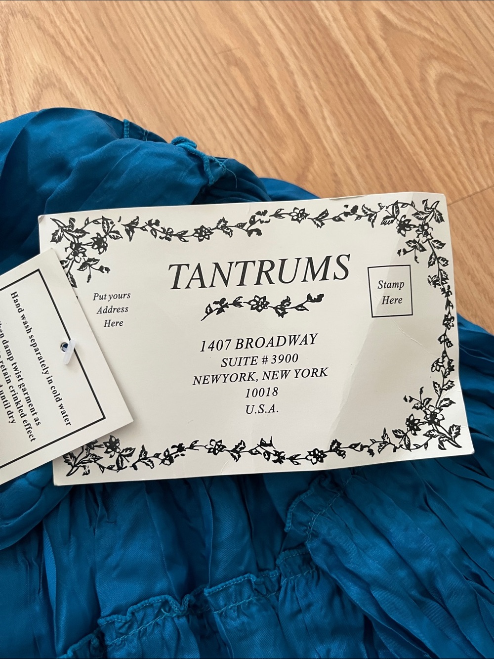 Tantrums Teal-Blue Tiered Crinkle Maxi Skirt-NWT - Picture 5 of 10